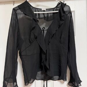 Aritzia Wilfred Frenchy Ruffle Blouse LARGE